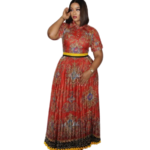 Pleated Maxi Dress (foreign)